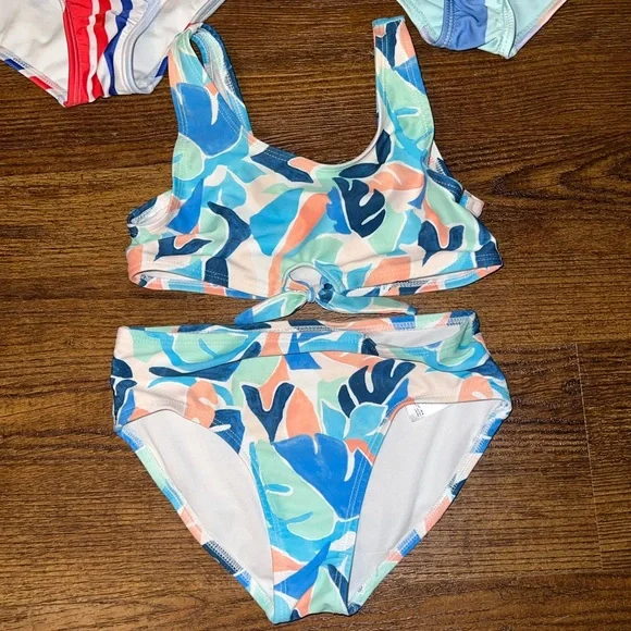 ⭐️Girls Bundle (3) Bikinis Size S 6/7 Old Navy Cat & Jack Wonder Nation - Picture 2 of 11